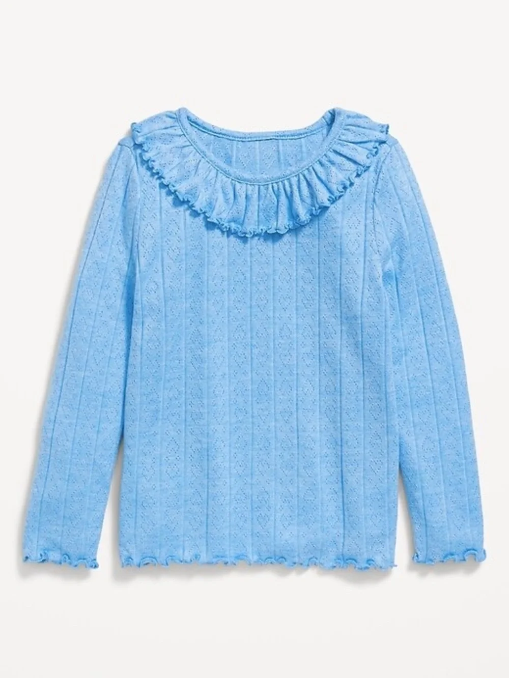 Old Navy Pointelle-Knit Ruffle Long Sleeve